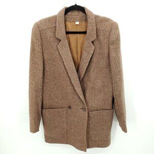 VTG Peabody House 100% Wool Tweed Long Line Blazers 10 Brown/Tan
